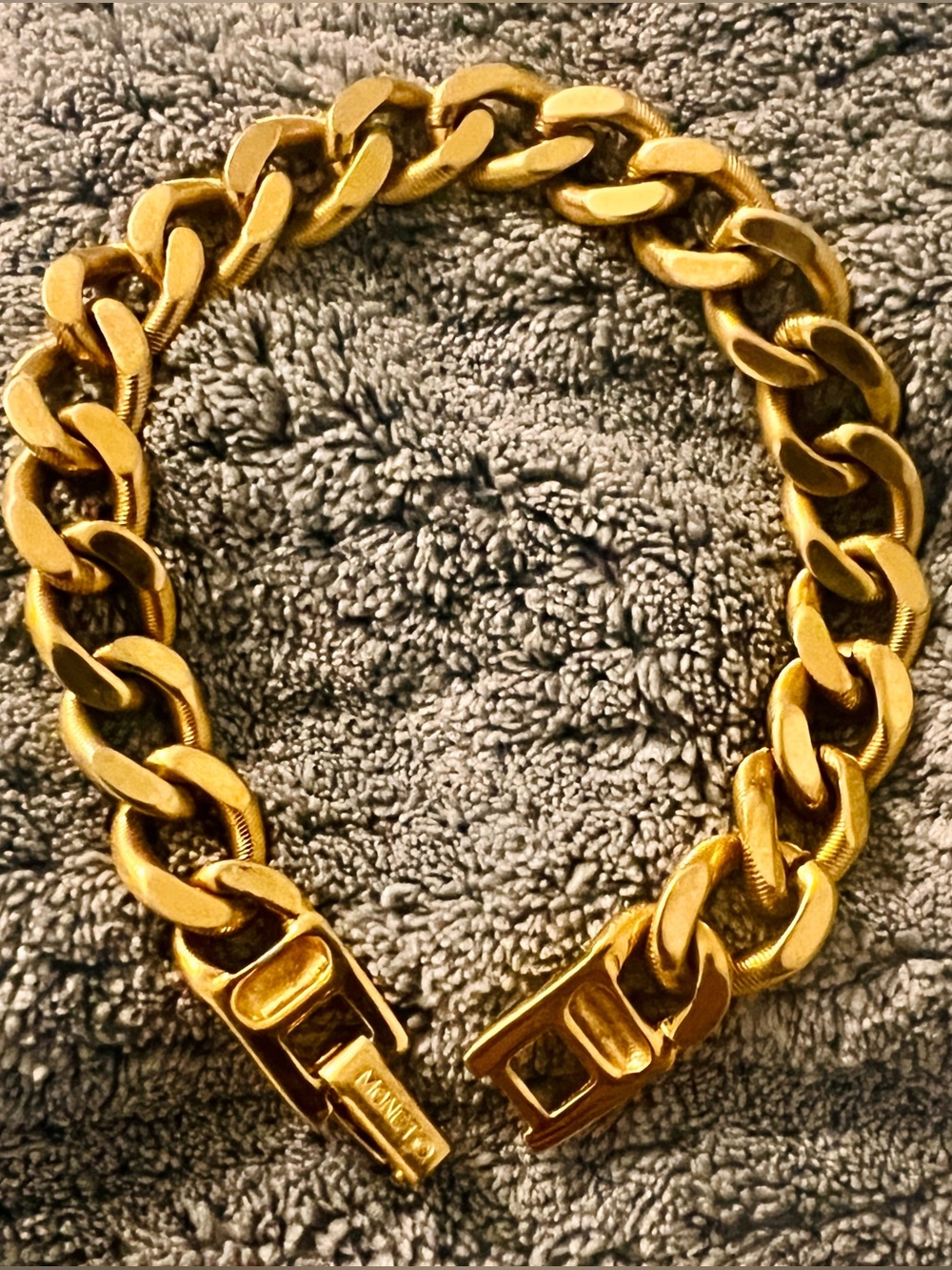 Monet Gold Tone Link Bracelet with Branded Clasp